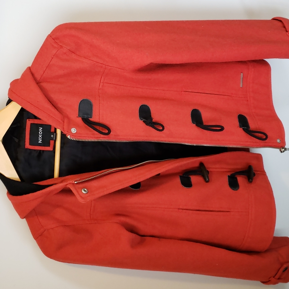 Hooded Wool Toggle Coat